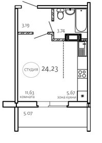 24,3 м², квартира-студия 2 950 000 ₽ - изображение 42