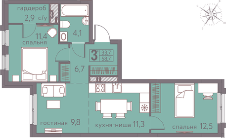 304,2 м², 4-комнатная квартира 7 500 000 ₽ - изображение 32