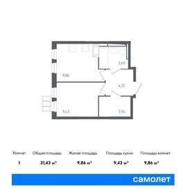 Квартира 31,4 м², 1-комнатная - изображение 1