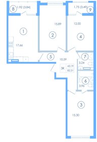 94,4 м², 3-комнатные апартаменты 26 917 622 ₽ - изображение 26