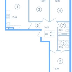 Квартира 82,3 м², 3-комнатная - изображение 2