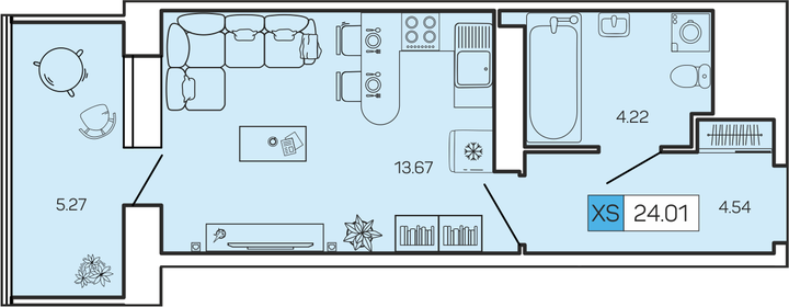 25,1 м², квартира-студия 4 745 798 ₽ - изображение 33