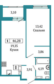 46,5 м², 1-комнатная квартира 8 314 550 ₽ - изображение 53