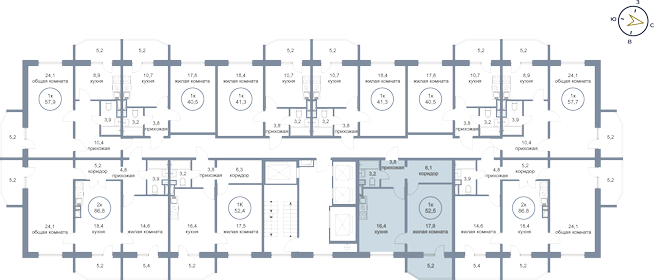 51,6 м², 2-комнатная квартира 5 600 000 ₽ - изображение 120