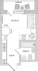 Квартира 21,8 м², студия - изображение 1