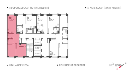 65,9 м², 2-комнатная квартира 28 508 800 ₽ - изображение 18