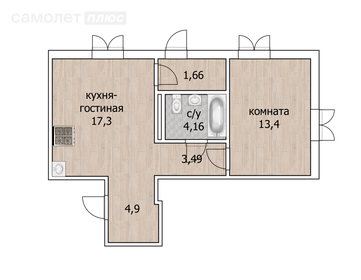 44,5 м², 1-комнатная квартира 8 700 000 ₽ - изображение 1