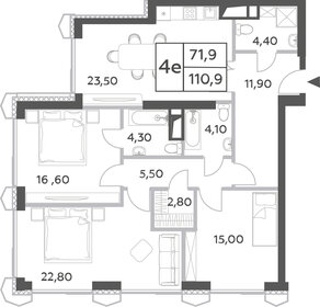 113 м², 4-комнатная квартира 47 000 000 ₽ - изображение 74