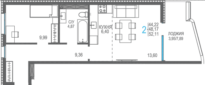 37,1 м², 1-комнатная квартира 3 300 000 ₽ - изображение 68