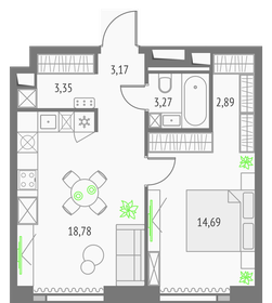 52,8 м², 1-комнатные апартаменты 22 500 000 ₽ - изображение 138
