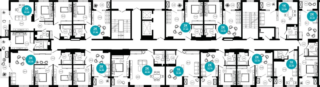 Квартира 32,7 м², 2-комнатные - изображение 2