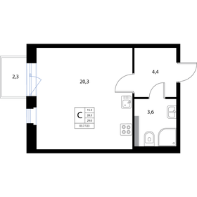 29,1 м², квартира-студия 5 449 091 ₽ - изображение 90