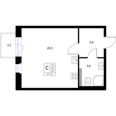 Квартира 29 м², студия - изображение 2