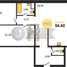 Квартира 94,6 м², 2-комнатная - изображение 2