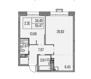 52 м², 2-комнатная квартира 8 000 000 ₽ - изображение 74