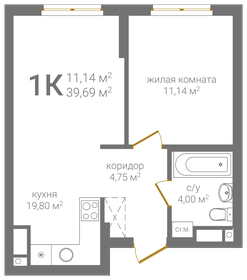 39,8 м², 1-комнатная квартира 10 419 740 ₽ - изображение 10