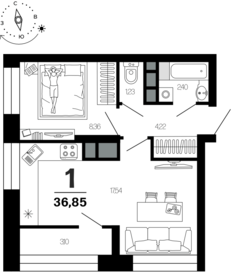 35,7 м², 1-комнатная квартира 4 492 270 ₽ - изображение 39