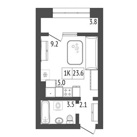 24 м², квартира-студия 3 680 000 ₽ - изображение 17