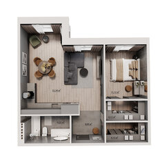 Квартира 63,6 м², 1-комнатная - изображение 5