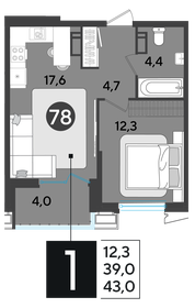 44 м², 1-комнатная квартира 8 685 600 ₽ - изображение 36