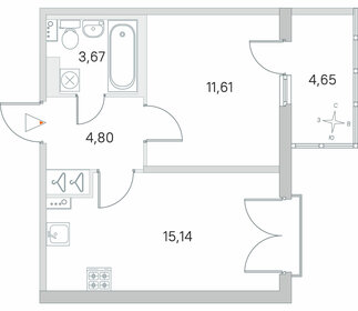 35,3 м², 1-комнатная квартира 7 600 000 ₽ - изображение 10