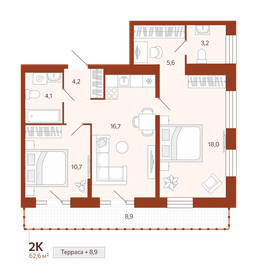 66,2 м², 2-комнатная квартира 7 620 000 ₽ - изображение 22