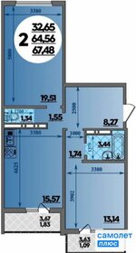 Квартира 68 м², 2-комнатная - изображение 1