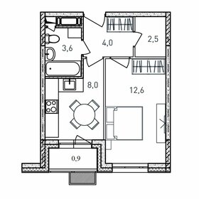 Квартира 31,6 м², 1-комнатная - изображение 1