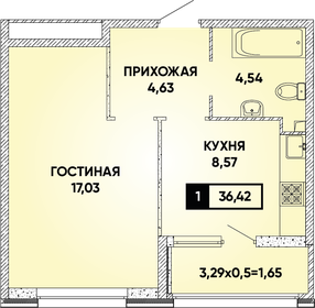 Квартира 36,4 м², 1-комнатная - изображение 1