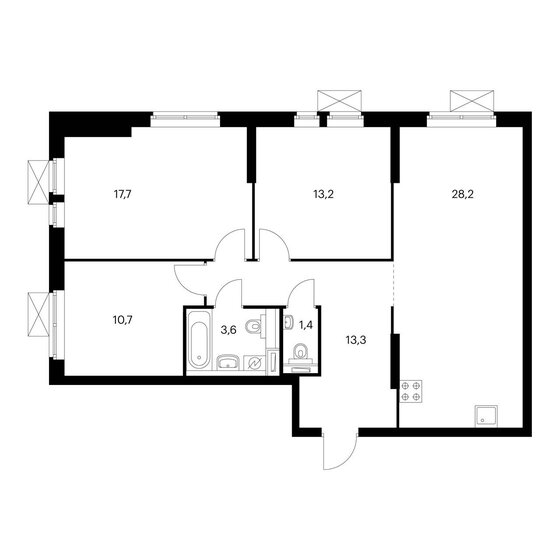 88 м², 3-комнатная квартира 34 200 000 ₽ - изображение 1