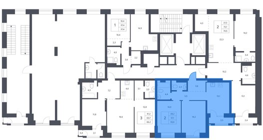 Квартира 59,6 м², 2-комнатная - изображение 2