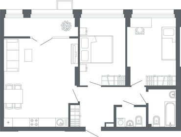 Квартира 75,4 м², 2-комнатная - изображение 1