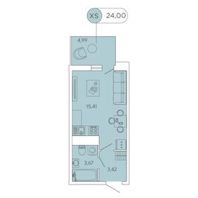 22,3 м², квартира-студия 4 400 000 ₽ - изображение 70