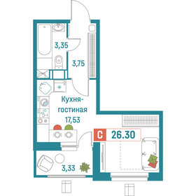 Квартира 26,3 м², студия - изображение 1