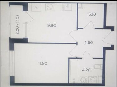 Квартира 34,7 м², 1-комнатная - изображение 1