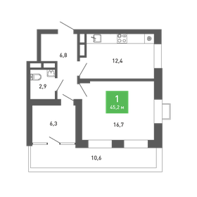 42,9 м², 1-комнатная квартира 5 174 057 ₽ - изображение 20