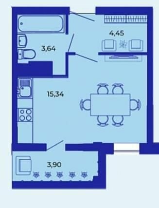 28 м², 1-комнатная квартира 2 990 000 ₽ - изображение 1