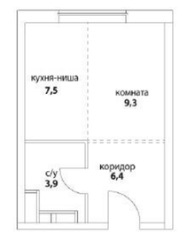 Квартира 27,1 м², 1-комнатная - изображение 1