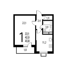 43,8 м², 1-комнатная квартира 10 030 200 ₽ - изображение 6