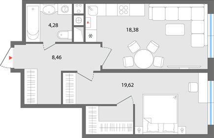35 м², 1-комнатная квартира 2 200 000 ₽ - изображение 95