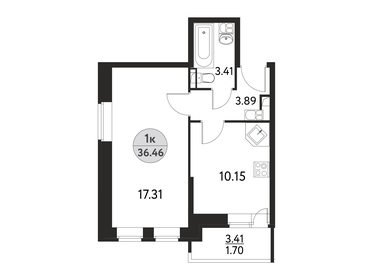 30,7 м², 1-комнатная квартира 4 550 000 ₽ - изображение 81