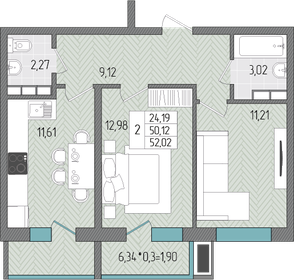 55 м², квартира-студия 5 700 000 ₽ - изображение 122