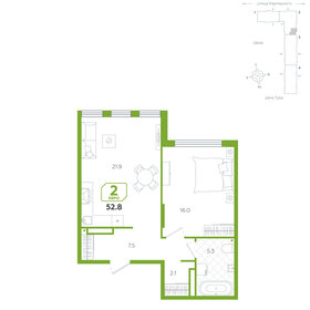 Квартира 52,8 м², 2-комнатная - изображение 1