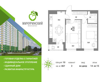 Квартира 53,6 м², 2-комнатная - изображение 1