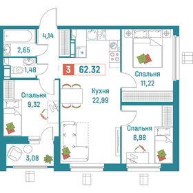 63,3 м², 3-комнатная квартира 11 970 030 ₽ - изображение 12