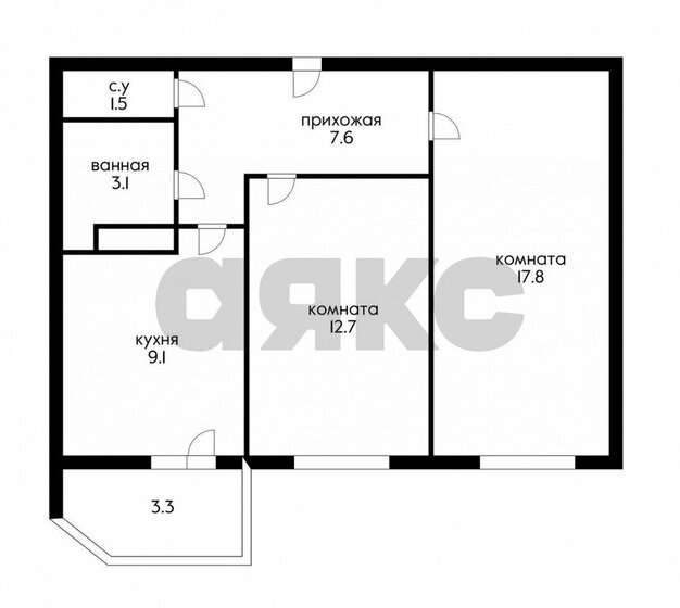 51,4 м², 2-комнатная квартира 6 200 000 ₽ - изображение 1