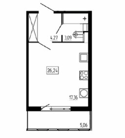 Квартира 26,2 м², студия - изображение 1