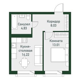 50,6 м², 1-комнатная квартира 5 950 000 ₽ - изображение 43