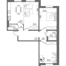 Квартира 77 м², 3-комнатная - изображение 1