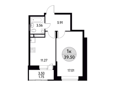 40,9 м², 1-комнатная квартира 5 419 250 ₽ - изображение 27